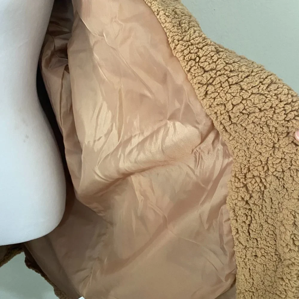 NWT - Brown Teddy Bear Faux Fur Coat - Fashion Nova - Size 3X - Picture 3 of 5